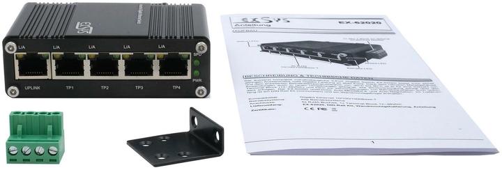 Actual product image Exsys Industr. Ethernet Mini Switch 5x 1 Gbps (5 Ports)