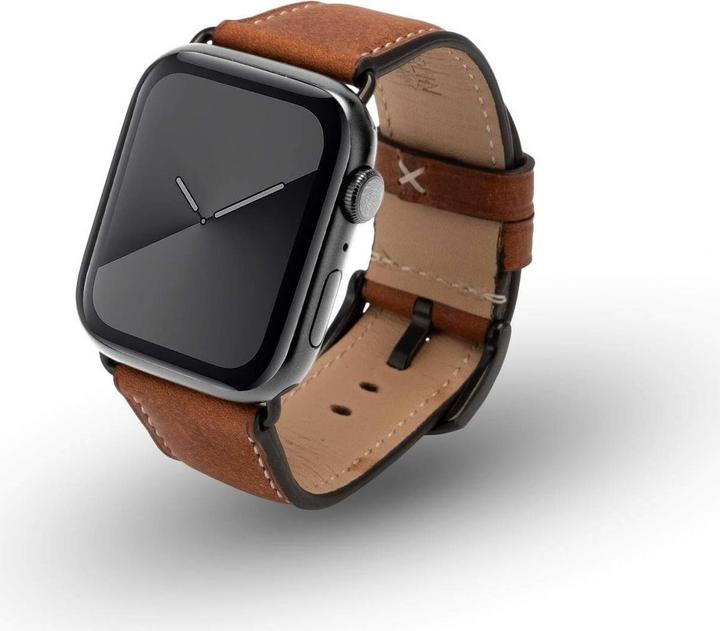 Actual product image JT Berlin Watchband Charlie | Apple Watch Ultra/42/44/45mm | brown - stainless steel black | M | 10839 (Stainless steel)