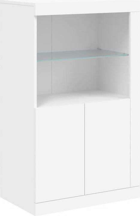Produktbild VidaXL Beistellschrank mit LED-Leuchten Weiss (60.5 x 37 x 100 cm)