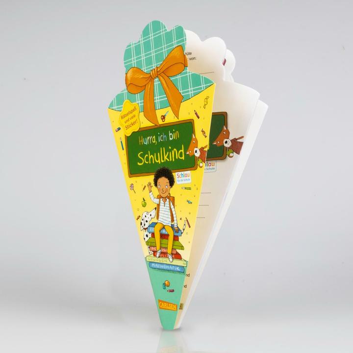 Produktbild Schlau für die Schule: Hurra, ich bin Schulkind (Schultüte mint/gelb) (30.70 cm, 1 x)