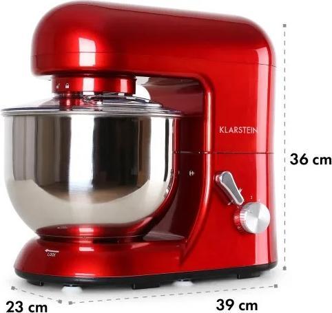 Klarstein Bella Rossa Food Processor1200 Watt, 5 Litre, Red