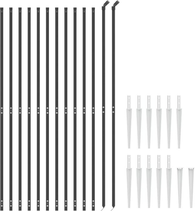 Actual product image VidaXL Maschendrahtzaun mit Bodenhülsen Anthrazit 1,6x25 m