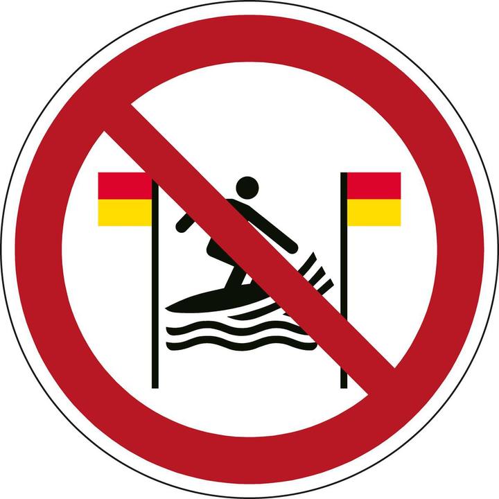 Image du produit Brady Panneau de sécurité ISO - Interdiction de surfer entre les drapeaux rouges et jaunes