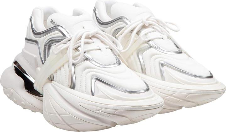 Produktbild Balmain unicorn wave neoprene and leather sneakers white color (40)
