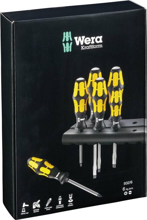 Produktbild Wera 932/6 Rack (Schlitzschrauben, Phillipps-Kreuzschlitz (PH))