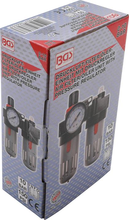 Immagine prodotto BGS Unità di filtraggio e lubrificazione dell'aria compressa con regolatore di pressione