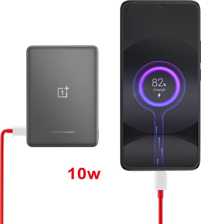 Actual product image OnePlus Slim Wireless Magnetic Power Bank, 5000 mAh, gray (5000 mAh, 10 W)