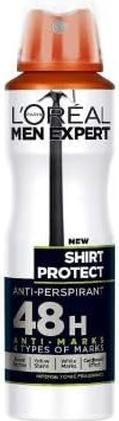 Immagine prodotto L'Oréal Paris L'Oreal - Uomo Expert Shirt Protect Deodorante Anti-Traspirante Spray 150Ml (Getto vaporizzato, 150 ml)
