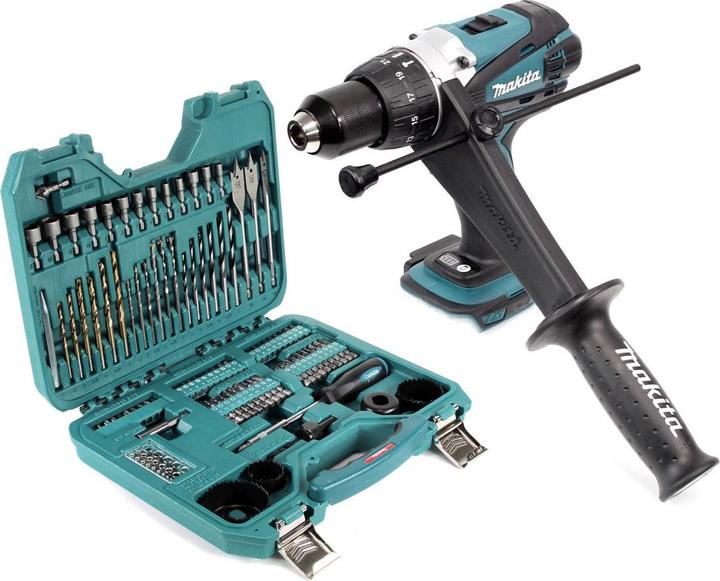 Productafbeelding Makita DHP 458Z Accu klopboormachine 18V 91Nm + 100 stuks Bit & Boorsleutelset (Oplaadbare batterij)