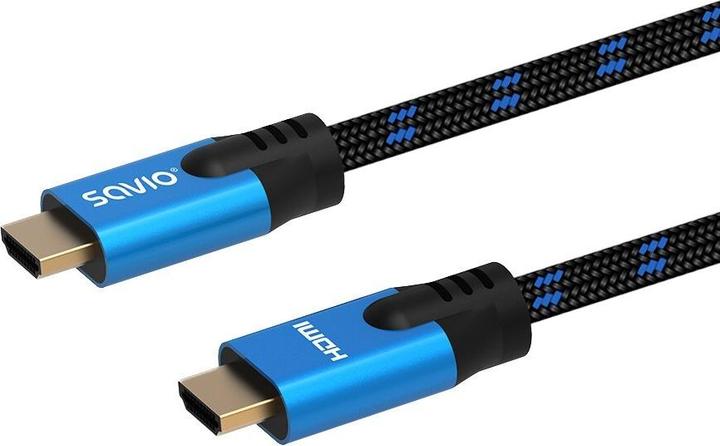 Actual product image Savio HDMI cable (M) v2.1, 3 m, 8K, copper, blue black, gold end, ethernet/3D, CL-143 (3 m, HDMI)