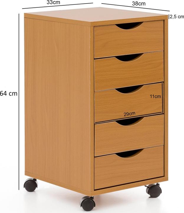 Immagine prodotto FineBuy Roll container in legno impiallacciato faggio