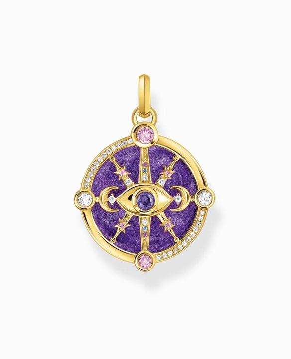 Produktbild Thomas Sabo Kettenanhänger Auge mit kosmischen Details und bunten Steinen Silber vergoldet (925er Silber, Emaille)