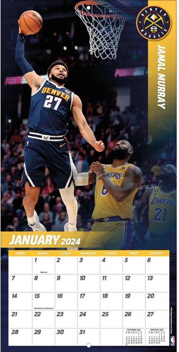 Produktbild NBA - Denver Nuggets - 30,5 x 30,5 cm Wandkalender 2024 (Englisch, Deutsch, Französisch, Italienisch, Spanisch)