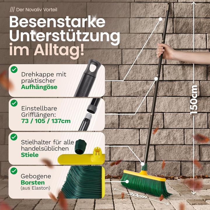 Image du produit Novaliv 2X Premium Krallenbesen mit Stiel 30cm, Spezialbesen gebogenen Borsten Kunststoffkopf -Ideal (1 pcs)