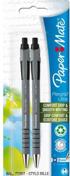 Actual product image Paper Mate Biros Flexgrip Ultra RT M 2pcs black blister (Black, 2 x)