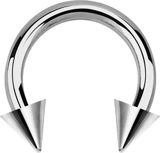 Actual product image Star Piercing Circular barbell silver with two cones (Surgical steel 316L)