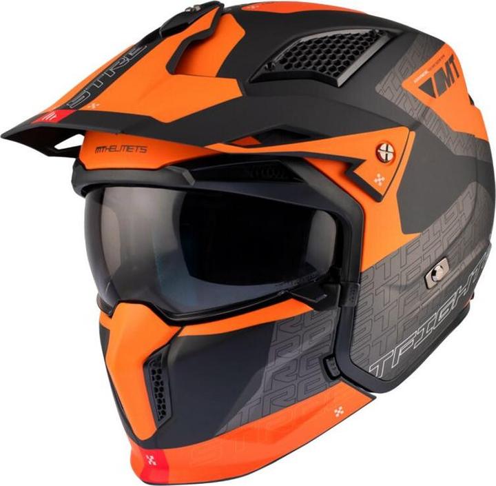 Produktbild MT Helmets motorrad-crosshelm mit abnehmbarem kinnteil und umwandelbarem visier streetfighter sv totem b4 (ece (54 cm, XS)