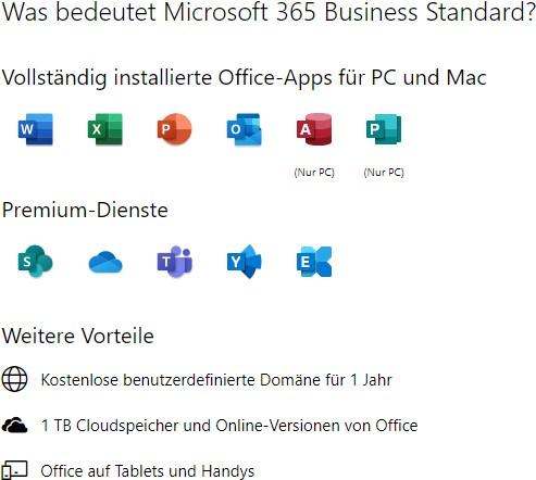 Actual product image Microsoft 365 Business Standard (English) (1 User, 12 months)
