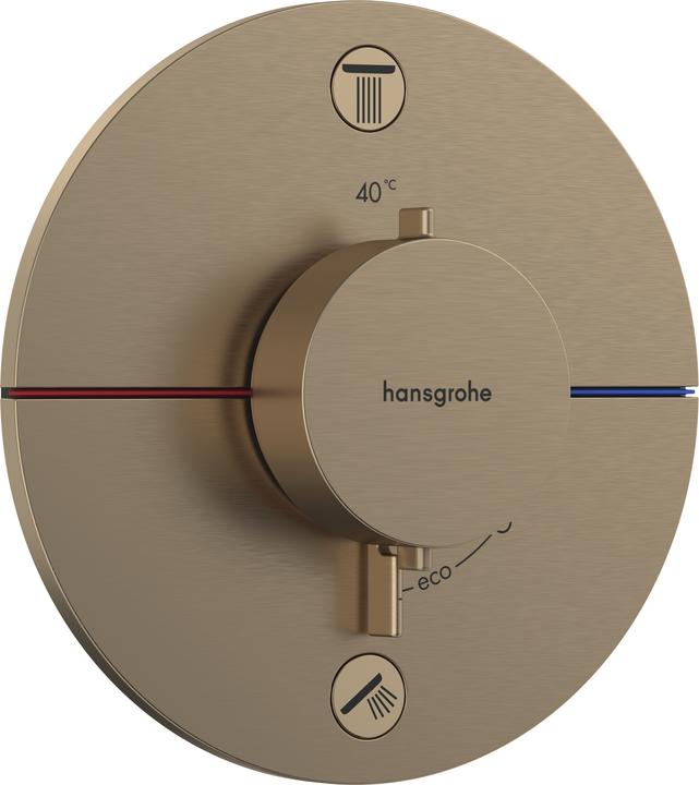 Produktbild hansgrohe ShowerSelect Comfort S Thermostat, Unterputz, 2 Verbraucher, runde Rosette, mit Sicherungs
