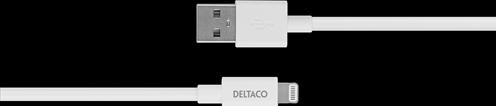 Actual product image Deltaco Lightning cable USB-A -Lightning, 2m, Apple C189 chipset, MFi, FSC marked package, white (2 m, USB 2.0)