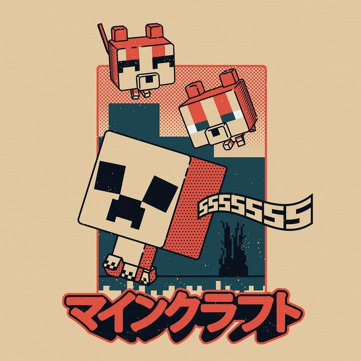 Actual product image Minecraft Creeper & Cats Canvas Print (30 x 30 cm)