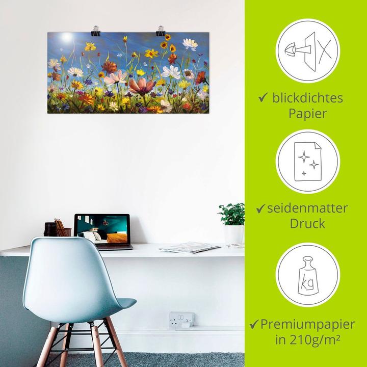 Image du produit Artland Prairie de fleurs sauvages ciel bleu U1QU (100 x 50 cm)