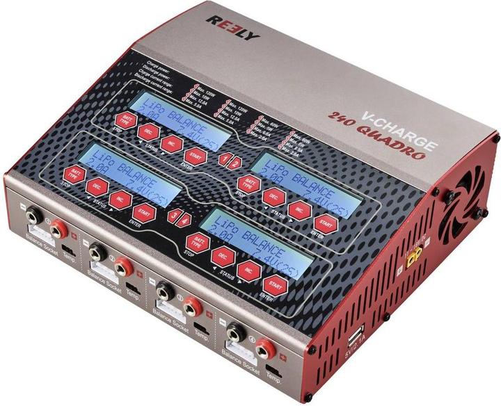 Productafbeelding Reely V-Charge 240 Quadro modelbouw multifunctionele lader 12 V, 230V 12A LiPo, LiIon, LiFePO, LiH