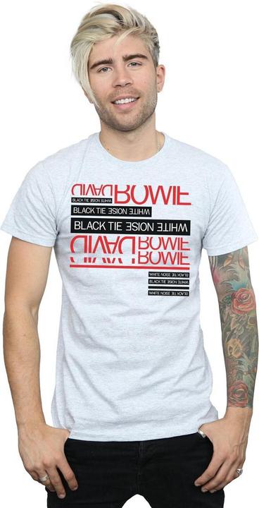 Actual product image David Bowie Mens Black Tie White Noise T-Shirt (4XL)