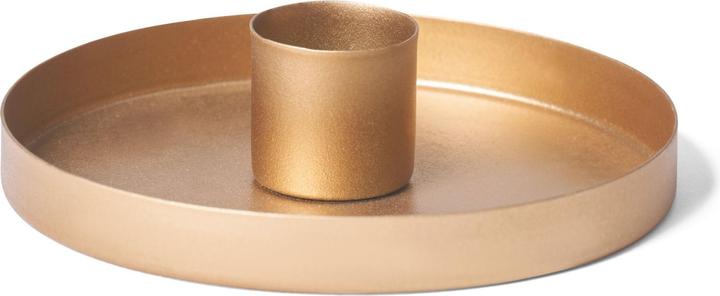 Actual product image Novaliv Set of 4 Stick Candle Holders Diameter 14cm Decorative Bowl GOLD Round Metal Candle Holder (14 x 14 cm)