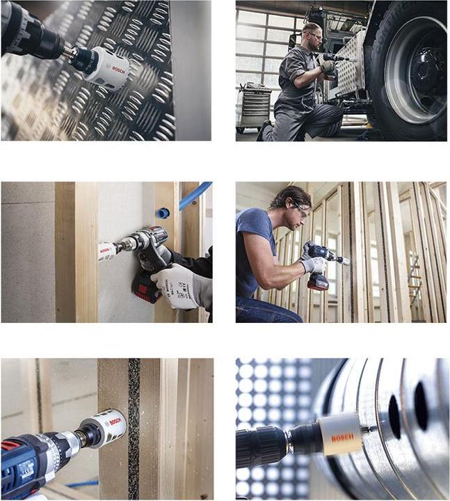 Produktbild Bosch Professional Zubehör 14-teiliges Universal-Set, 2 Lochsägen Progressor for Wood&Metal (20 mm, 22 mm, 25 mm, 32 mm, 35 mm, 40 mm, 44 mm, 76 mm, 60 mm, 68 mm, 51 mm)
