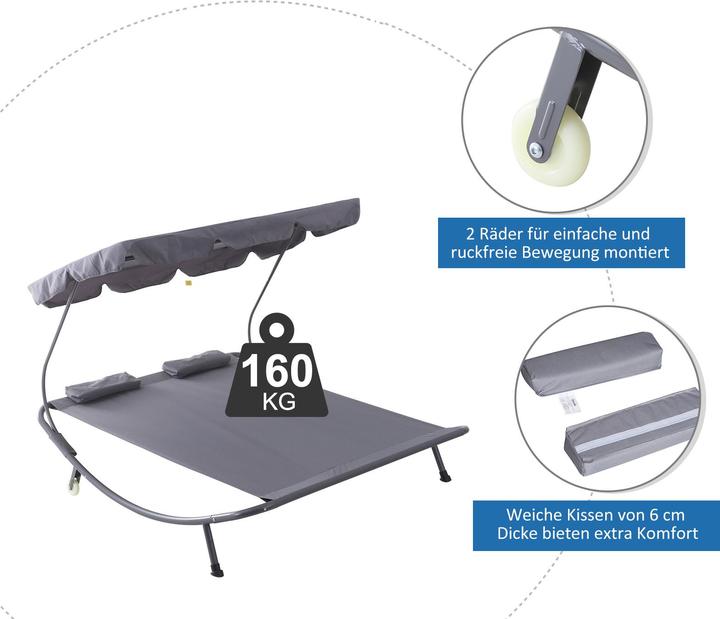 Immagine prodotto Outsunny Divano matrimoniale con tetto (200 cm)