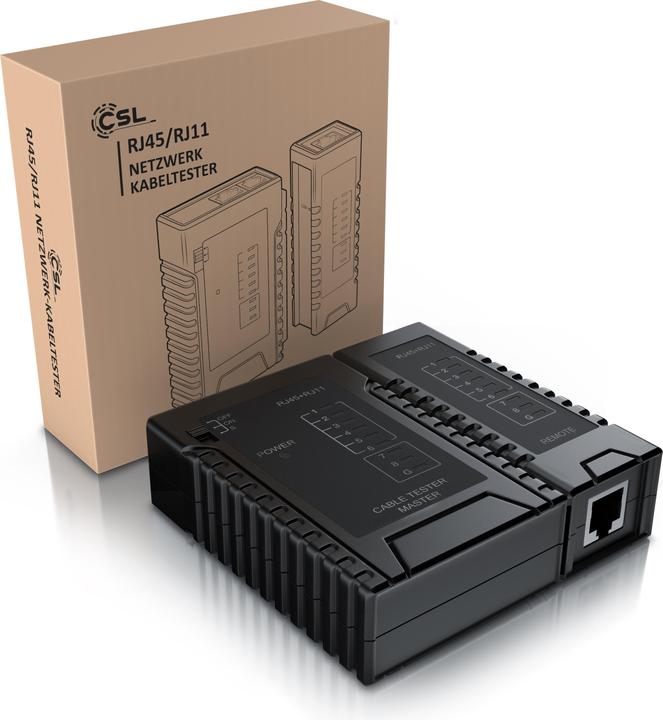 Produktbild CSL Netzwerk Kabeltester für RJ45 RJ11-Kabel - Patchkabel Leitungstester - LAN Network Cable Tester