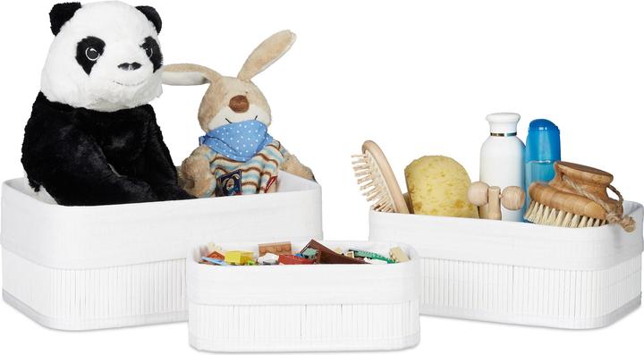 Actual product image Relaxdays Bathroom Storage Basket Set (3 x, 30 x 20 x 12.5 cm)