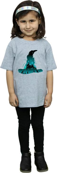 Actual product image Girls Hogwarts Silhouette Cotton T-Shirt (152, 158)