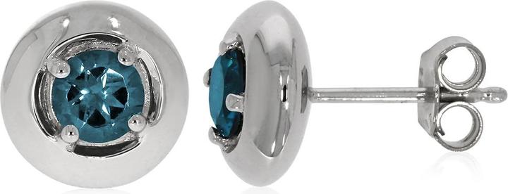 Image du produit Xen Clou d'oreille avec London Blue Topas env. 1,10 ct. plaqué rhodium (Argent sterling 925)