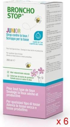 Actual product image Hänseler Bronchostop Junior Hustensaft Thekensteller befüllt 6 Stück (1 Piece)
