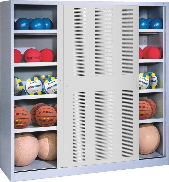 Actual product image C+P Ball cabinet (HxWxD: 195x120x60 cm, with perforated sliding doors, type 4) (195 x 120 x 60 cm)