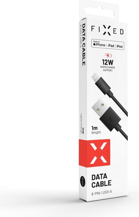 Produktbild Fixed USB-Kabel USB-A - Lightning 1m Schwarz (FIXD-UL-BK) (1 m, USB 2.0)