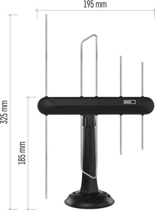 Image du produit Emos Antenne universelle EM-DIO3, 0-80 km, DVB-T2, filtre LTE/4G/5G (DVB-T / -T2, LTE)