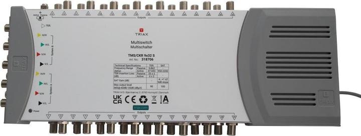 Actual product image Triax TMS/CKR 9x32 S SAT Multiswitch Inputs (multiswitch): 9 (8 SAT/1 terrestrial) Subscribers (Multi switch)