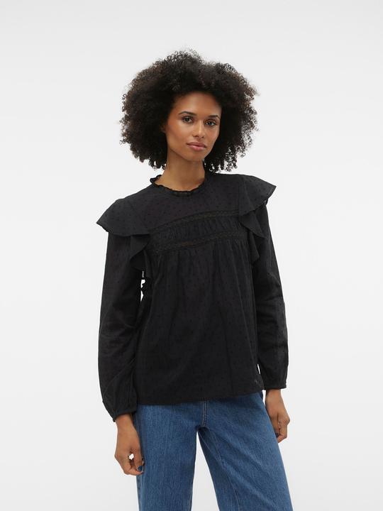 Actual product image Vero Moda VMTRINE LS LACE TOP WVN Blouse (L)