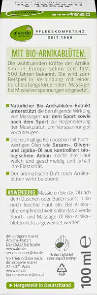 Valori nutrizionali e ingredienti dm alverde Olio per massaggi sportivi Fiori di Arnica Biologici (Olio corpo, 100 ml)