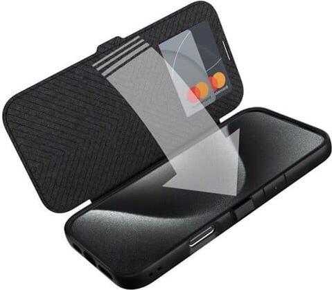 Actual product image Raptic iPhone 16 Pro - Urban Folio schwarz - Outdoor Flip Etui mit Magsafe funktion (Apple iPhone 16 Pro)