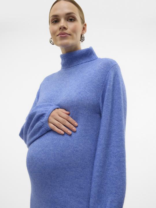 Actual product image Mamalicious Regular fit Turtleneck Elasticated cuffs Balloon sleeves Short dress Knitted dress (XL)