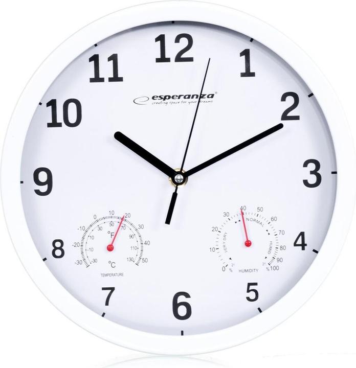 Image du produit Esperanza EHC016W Horloge murale mécanique ronde blanche