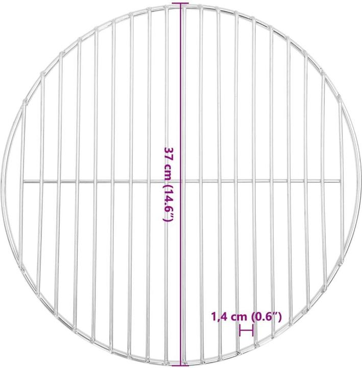 Image du produit VidaXL Grille de cuisson ronde Ø37 cm 304 inox