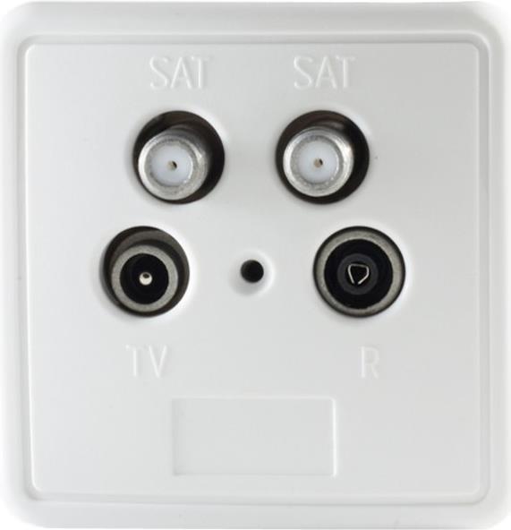 Actual product image Shiverpeaks S/CONN maximum connectivity aerial socket, BK+2 SAT, stub return, 1 dB, 4-way (Plug socket)