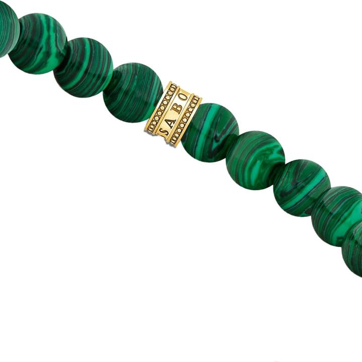 Produktbild Thomas Sabo Beads-Armband aus grünen Steinen vergoldet (17 cm, 750 Gelbgold Vergoldung, 925 Sterlingsilber)