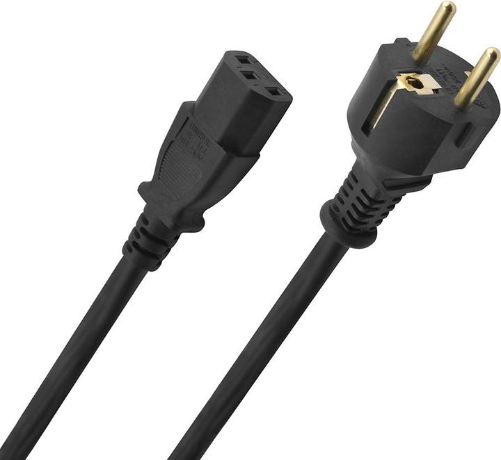 Produktbild Oehlbach Powercord C13/300 - 3m Netzkabel Schuko > Kaltgerätekuppl. Schwarz (3 m)