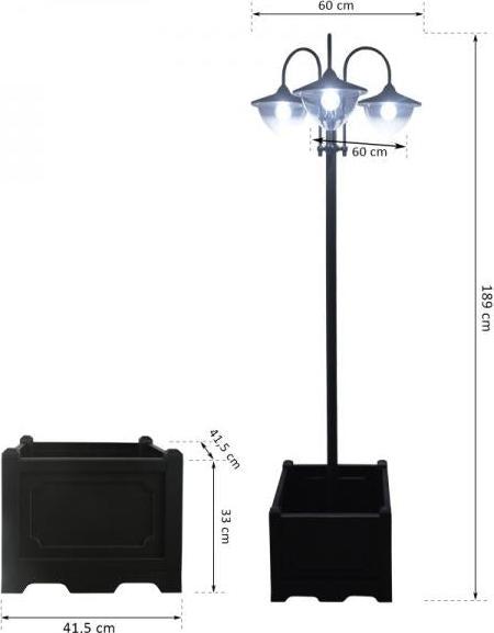 Produktbild Outsunny Solar-Laterne mit Blumentopf (IP44)